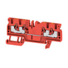 WEIDMULLER - Morsettiera passante PUSH IN rosso 2.5 mm² 24 A 800 V Numero di collegamenti: 4 Numero di piani: 1 TS 35 V-0 Wemid 130 °C A4C 2.5 RD.