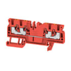 WEIDMULLER - Morsettiera passante PUSH IN rosso 2.5 mm² 24 A 800 V Numero di collegamenti: 4 Numero di piani: 1 TS 35 V-0 Wemid 130 °C A4C 2.5 RD.