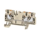 WEIDMULLER - Morsettiera passante, PUSH IN, Beige scuro, 2.5 mm², 24 A, 800 V, Numero di collegamenti: 3