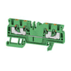 WEIDMULLER - Morsettiera passante PUSH IN verde 2.5 mm² 24 A 800 V 4 collegamenti 1 piano TS 35 V-0 Wemid 130 °C A4C 2.5 GN.