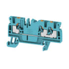 WEIDMULLER - Morsettiera passante PUSH IN blu 2.5 mm² 24 A 800 V Numero di collegamenti: 3 Numero di piani: 1 TS 35 V-0 Wemid 130 °C A3C 2.5 BL