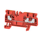 WEIDMULLER - Morsettiera passante PUSH IN rosso 2.5 mm² 24 A 800 V Numero di collegamenti: 3 Numero di piani: 1 TS 35 V-0 Wemid 130 °C A3C 2.5 RD.