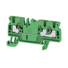 WEIDMULLER - Morsettiera passante PUSH IN verde 2.5 mm² 24 A 800 V Numero di collegamenti: 3 Numero di piani: 1 TS 35 V-0 Wemid 130 °C A3C 2.5 GN.