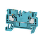 WEIDMULLER - Morsettiera passante PUSH IN blu 2.5 mm² 24 A 800 V Numero di collegamenti: 2 Numero di piani: 1 TS 35 V-0 Wemid 130 °C A2C 2.5 BL
