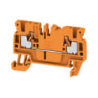WEIDMULLER - Morsettiera passante PUSH IN arancione 2.5 mm² 24 A 800 V Numero di collegamenti: 2 Numero di piani: 1 TS 35 V-0 Wemid 130 °C A2C 2.5 OR