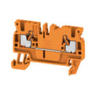 WEIDMULLER - Morsettiera passante PUSH IN arancione 2.5 mm² 24 A 800 V Numero di collegamenti: 2 Numero di piani: 1 TS 35 V-0 Wemid 130 °C A2C 2.5 OR