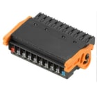 WEIDMULLER - Connettori per circuito stampato (collegamento cavo), 160 V, 2.2 A, Passo in mm: 3.50, 1.5 mm², Numero di poli: 10, PUSH IN con attuatore, Box BL-I/O 3.50/10/180LR PNP LED SN BK BX.