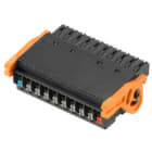 WEIDMULLER - Connettori per circuito stampato (collegamento cavo), 160 V, 2.2 A, Passo in mm: 3.50, 1.5 mm², Numero di poli: 10, PUSH IN con attuatore, Box BL-I/O 3.50/10/180LR NPN LED SN BK BX. 1531200000