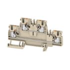 WEIDMULLER - Morsetto componibile a più piani, PUSH IN, Beige scuro, 2.5 mm², 800 V, Numero di collegamenti: 4, Numero di piani: 2, TS 35, V-0, Wemid A2T 2.5.