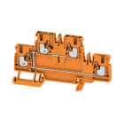 WEIDMULLER - Morsetto componibile a più piani arancione PUSH IN 2.5 mm² 800 V Numero di collegamenti 4 Numero di piani 2 TS 35 V-0 Wemid A2T 2.5 VL OR.