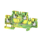 WEIDMULLER - Morsetto PE multistrato PUSH IN Verde/giallo 2.5 mm² 800 V Numero di collegamenti: 4 Numero di piani: 2 TS 35 V-0 Wemid A2T 2.5 PE