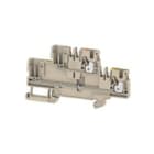 WEIDMULLER - Morsetto APGTB 2.5 2T FT-PE, Beige scuro, 2.5 mm², 4 collegamenti, 2 piani, V-0, Wemid. 1548130000