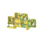 WEIDMULLER - Morsetto PE PUSH IN Verde/giallo 2.5 mm² 4 collegamenti 2 piani TS 35 V-0 Wemid APGTB 2.5 2T PE 4C/2.