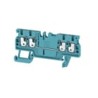 WEIDMULLER - Morsettiera passante PUSH IN blu 1.5 mm² 17.5 A 500 V 4 collegamenti 1 piano TS 35 V-0 Wemid 130 °C A4C 1.5 BL.