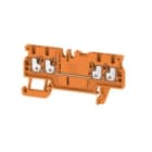 WEIDMULLER - Morsettiera passante PUSH IN arancione 1.5 mm² 17.5 A 500 V Numero di collegamenti 4 Numero di piani 1 TS 35 V-0 Wemid 130 °C A4C 1.5 OR.