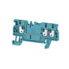 WEIDMULLER - Morsettiera passante PUSH IN blu 1.5 mm² 17.5 A 500 V Numero di collegamenti: 3 Numero di piani: 1 TS 35 V-0 Wemid 130 °C A3C 1.5 BL.