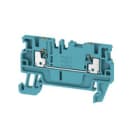 WEIDMULLER - Morsettiera passante PUSH IN blu 1.5 mm² 17.5 A 500 V Numero di collegamenti: 2 Numero di piani: 1 TS 35 V-0 Wemid 130 °C A2C 1.5 BL