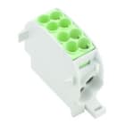 WEIDMULLER - Morsetto ripartitore di potenziale, collegamento a vite, verde, 152 A, 1000 V, numero di piani: 1, V-0, Wemid WPD 101 2X25/2X16 GN.