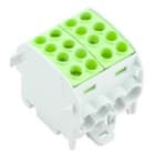 WEIDMULLER - Morsetto ripartitore di potenziale, Collegamento a vite, verde, 202 A, 1000 V, Numero di piani: 1, V-0, Wemid WPD 202 4X35/4X25 GN.