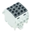 WEIDMULLER - Morsetto ripartitore di potenziale, collegamento a vite, nero, 202 A, 1000 V, numero di piani: 1, V-0, Wemid WPD 202 4X35/4X25 BK.