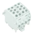 WEIDMULLER - Morsetto ripartitore di potenziale, Collegamento a vite, Grigio chiaro, 202 A, 1000 V, Numero di piani: 1, V-0, Wemid WPD 202 4X35/4X25 GY.