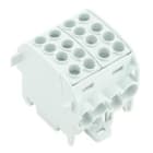 WEIDMULLER - Morsetto ripartitore di potenziale, Collegamento a vite, Grigio chiaro, 202 A, 1000 V, Numero di piani: 1, V-0, Wemid WPD 202 4X35/4X25 GY.