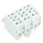 WEIDMULLER - Morsetto ripartitore di potenziale, collegamento a vite, grigio chiaro, 202 A, 1000 V, numero di piani: 1, V-0, Wemid WPD 302 2X35/2X25 3XGY.