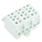 WEIDMULLER - Morsetto ripartitore di potenziale, collegamento a vite, grigio chiaro, 202 A, 1000 V, numero di piani: 1, V-0, Wemid WPD 302 2X35/2X25 3XGY.