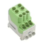 WEIDMULLER - Morsetto ripartitore di potenziale, collegamento a vite, verde, 25 mm², 101 A, 1000 V, numero di piani: 1, V-0, Wemid WPD 100 2X25/6X10 GN.