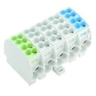 WEIDMULLER - Morsetto ripartitore di potenziale, collegamento a vite, blu/verde/grigio chiaro, 152A/1000V, numero di piani: 1, V-0, Wemid, WPD 501 2X25/2X16 1XGN/3XGY/1XBL.