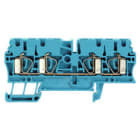 WEIDMULLER - Morsettiera passante molla autobloccante blu 2.5 mm² 24 A 800 V 4 collegamenti 1 piano TS 35 V-0 Wemid 120 °C ZDU 2.5/4AN BL.