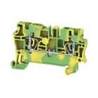 WEIDMULLER - Morsetto PE, Molla autobloccante, Verde/giallo, 2.5 mm², 800 V, Numero di collegamenti: 2, Numero di piani: 1, TS 35, V-0, Wemid ZPE 2.5