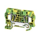 WEIDMULLER - Morsetto PE, Molla autobloccante, Verde/giallo, 6 mm², 800 V, Numero di collegamenti: 2, Numero di piani: 1, TS 35, V-0, Wemid ZPE 6.