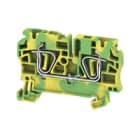 WEIDMULLER - Morsetto PE, Molla autobloccante, Verde/giallo, 4 mm², 800 V, Numero di collegamenti: 2, Numero di piani: 1, TS 35, V-0, Wemid ZPE 4.