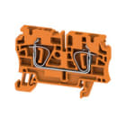 WEIDMULLER - Morsettiera passante arancione 4 mm² 32 A 800 V, 2 collegamenti, 1 piano, TS 35, V-0, Wemid, 120 °C ZDU 4 OR.
