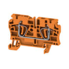 WEIDMULLER - Morsettiera passante arancione 4 mm² 32 A 800 V, 2 collegamenti, 1 piano, TS 35, V-0, Wemid, 120 °C ZDU 4 OR.