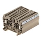 WEIDMULLER - Morsettiera passante molla autobloccante beige scuro 4 mm² 32 A 800 V numero di collegamenti 2 numero di piani 1 TS 35 V-0 Wemid 120 °C ZDU 4/10/BEZ.