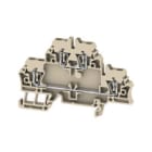 WEIDMULLER - Morsetto componibile a più piani, molla autobloccante beige 2.5 mm² 500 V, numero di collegamenti 4, numero di piani 2, TS 35 V-0 Wemid ZDK 2.5.
