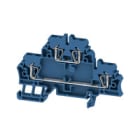 WEIDMULLER - Morsetto componibile a più piani, molla autobloccante, blu, 2.5 mm², 500 V, numero di collegamenti: 4, TS 35, V-0, Wemid ZDK 2.5 BL.