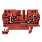 WEIDMULLER - Morsettiera passante molla autobloccante rosso 2.5 mm² 24 A 800 V ZDU 2.5 RT TS 35 V-0 Wemid 120 °C Numero di collegamenti: 2 Numero di piani: 1.