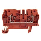 WEIDMULLER - Morsettiera passante molla autobloccante rosso 2.5 mm² 24 A 800 V ZDU 2.5 RT TS 35 V-0 Wemid 120 °C Numero di collegamenti: 2 Numero di piani: 1.