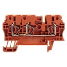 WEIDMULLER - Morsettiera passante molla autobloccante rosso 2.5 mm² 24 A 800 V 3 collegamenti 1 piano TS 35 V-0 Wemid 120 °C ZDU 2.5/3AN RT.