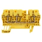 WEIDMULLER - Morsettiera passante molla autobloccante giallo 2.5 mm² 24 A 800 V 3 collegamenti 1 piano TS 35 V-0 Wemid 120 °C ZDU 2.5/3AN GE.