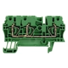 WEIDMULLER - Morsettiera passante molla autobloccante verde 2.5 mm² 24 A 800 V 3 collegamenti 1 piano TS 35 V-0 Wemid 120 °C ZDU 2.5/3AN GN.