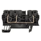 WEIDMULLER - Morsettiera passante molla autobloccante nero 2.5 mm² 24 A 800 V 3 collegamenti 1 piano TS 35 V-0 Wemid 120 °C ZDU 2.5/3AN SW. 1683410000