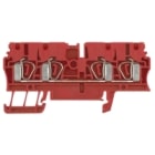 WEIDMULLER - Morsettiera passante molla autobloccante rosso 2.5 mm² 24 A 800 V 4 collegamenti 1 piano TS 35 V-0 Wemid 120 °C ZDU 2.5/4AN RT.