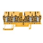 WEIDMULLER - Morsettiera passante molla autobloccante giallo 2.5 mm² 24 A 800 V 4 collegamenti 1 piano TS 35 V-0 Wemid 120 °C ZDU 2.5/4AN GE.
