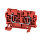 WEIDMULLER - Morsettiera passante molla autobloccante rosso 4 mm² 32 A 800 V 2 collegamenti 1 piano TS 35 V-0 Wemid 120 °C ZDU 4 RT.