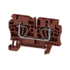 WEIDMULLER - Morsettiera passante marrone 4 mm² 32 A 800 V, molla autobloccante. ZDU 4 BR, 2 collegamenti, 1 piano, TS 35, V-0, Wemid, 120 °C.