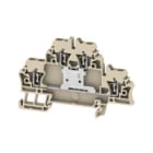 WEIDMULLER - Morsetto componibile a più piani, molla autobloccante, beige scuro, 2.5 mm², 500 V, numero di collegamenti: 4, numero di piani: 2, TS 35, V-0, Wemid ZDK 2.5V.